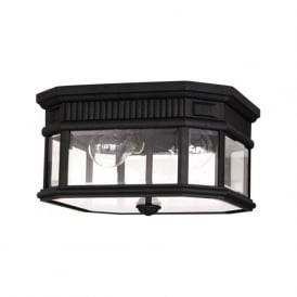 COTSWOLD LANE IP44 flush fitting traditional porch ceiling light - black