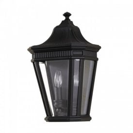 COTSWOLD LANE traditional flush fitting garden wall lantern - black