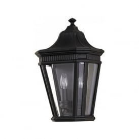 COTSWOLD LANE traditional flush fitting garden wall lantern - black