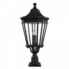 COTSWOLD LANE traditional garden gate post lantern - large black