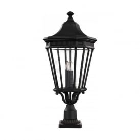 COTSWOLD LANE traditional garden gate post lantern - large black