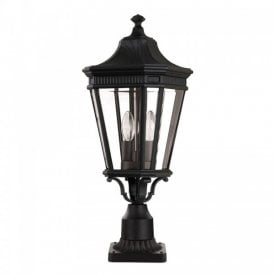 COTSWOLD LANE traditional garden gate post lantern - medium black