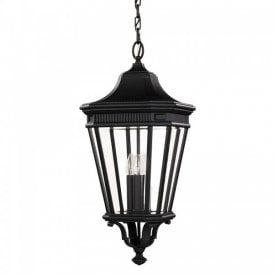COTSWOLD LANE traditional hanging porch lantern - large black