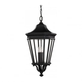 COTSWOLD LANE traditional hanging porch lantern - large black