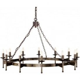 CROMWELL large Medieval wrought iron chandelier