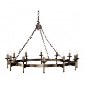 CROMWELL large Medieval wrought iron chandelier