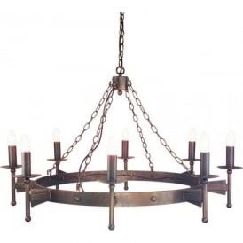 CROMWELL large Medieval wrought iron chandelier