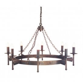 CROMWELL large Medieval wrought iron chandelier