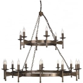 CROMWELL very large wrought iron Medieval chandelier