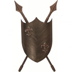 CRUSADER Medieval shield wall light, burnished bronze