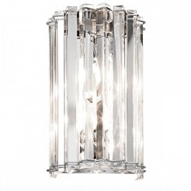 CRYSTAL SKYE modern IP44 flush fitting LED bathroom wall light with crystal