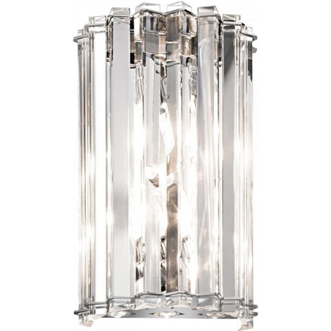 CRYSTAL SKYE modern IP44 flush fitting LED bathroom wall light with crystal