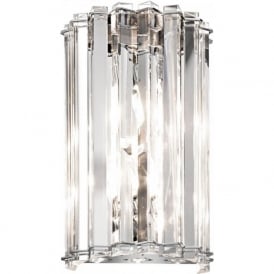 CRYSTAL SKYE modern IP44 flush fitting LED bathroom wall light with crystal
