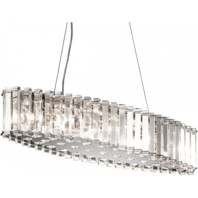 CRYSTAL SKYE oval chandelier for over table or kitchen island, safe for bathroom use too!
