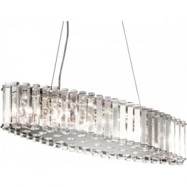 CRYSTAL SKYE oval chandelier for over table or kitchen island, safe for bathroom use too!