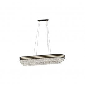 CUBA 11 Light Ceiling Pendant Crys Bar Gold Matt Black
