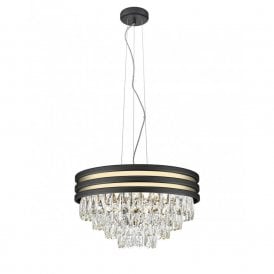 CUBA 5 Light Ceiling Pendant Gold Matt Black