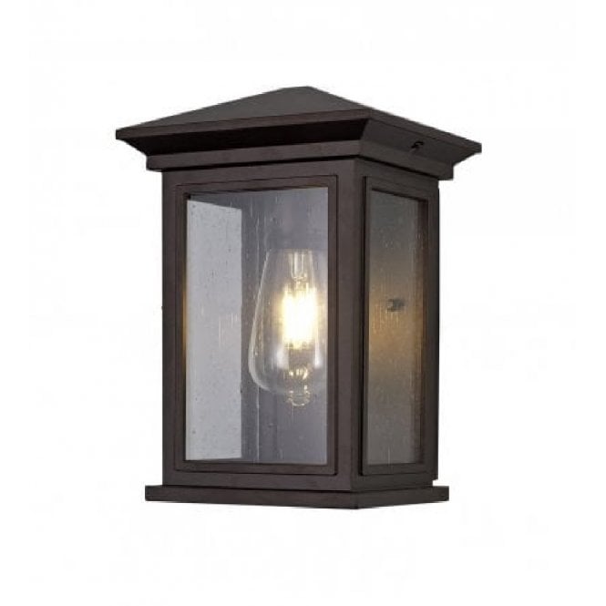 CURA traditional flush fitting outdoor wall lantern - antique bronze