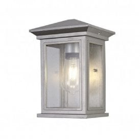 CURA traditional flush fitting outdoor wall lantern - silver grey
