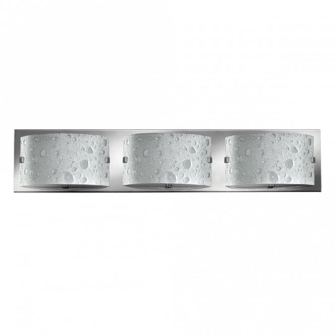 DAPHNE IP44 LED bathroom wall light with 3 bubble effect art glass shades