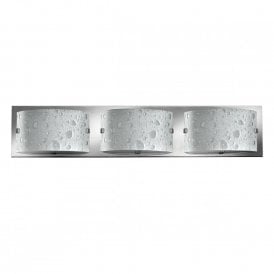 DAPHNE IP44 LED bathroom wall light with 3 bubble effect art glass shades