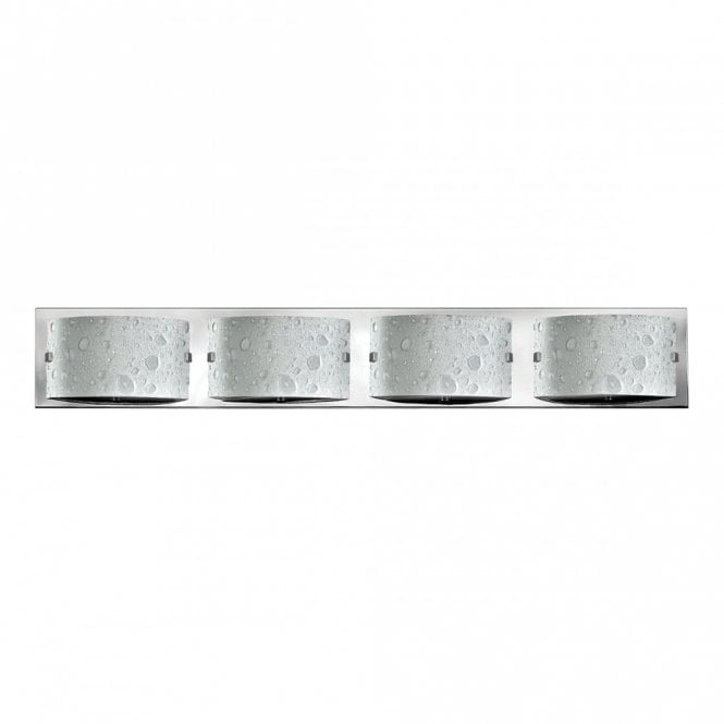 DAPHNE IP44 LED bathroom wall light with 4 bubble effect art glass shades