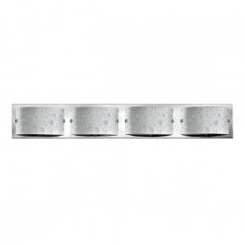DAPHNE IP44 LED bathroom wall light with 4 bubble effect art glass shades