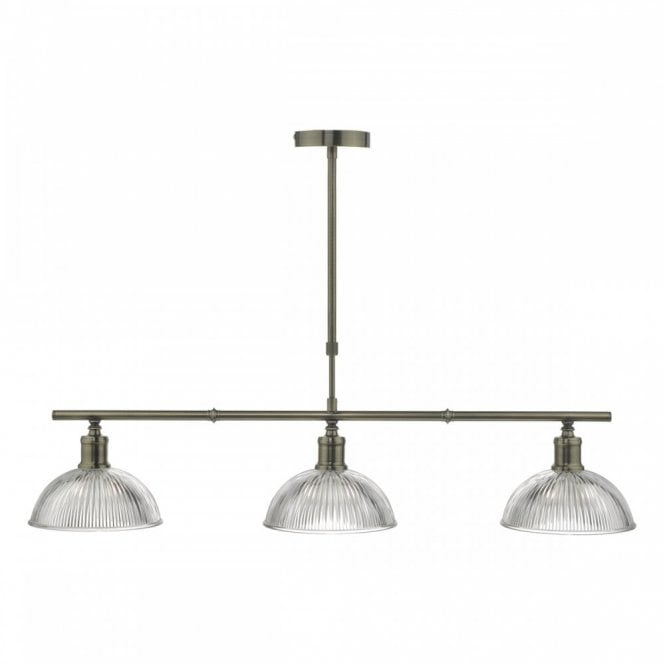 DARA traditional 3 light bar pendant for sloping ceilings