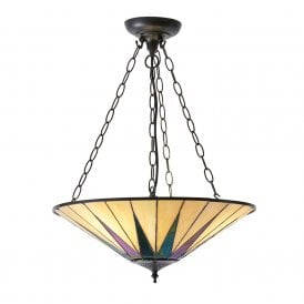 DARK STAR Art Deco Tiffany uplighter ceiling pendant