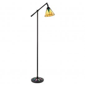 DARK STAR Tiffany Art Deco task floor lamp with adjustable arm