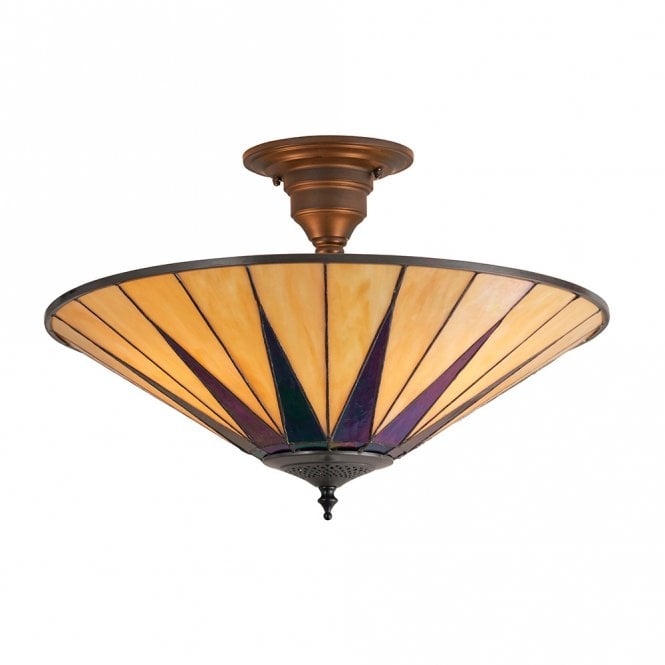 DARK STAR Tiffany Art Deco uplighter for low ceilings