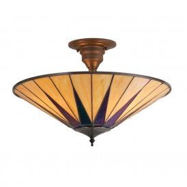 DARK STAR Tiffany Art Deco uplighter for low ceilings