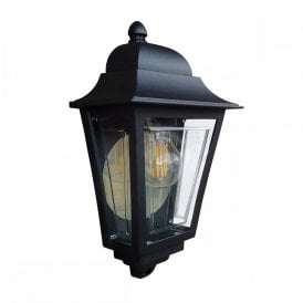 black half wall lantern for exteriors in art deco style