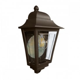 bronze half wall lantern with mirrored backplate for exteriors