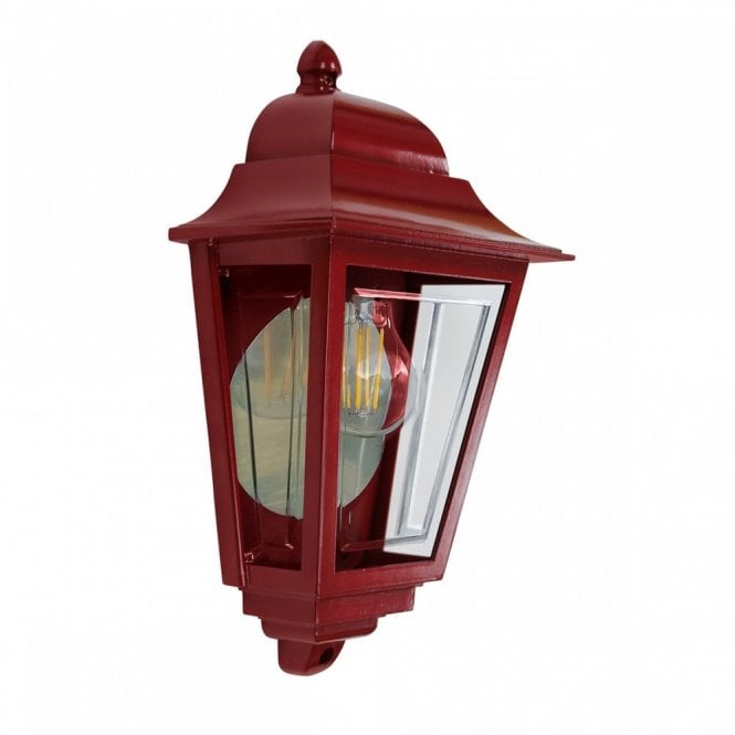 Deco Lane 1lt Half Wall Lantern in Red