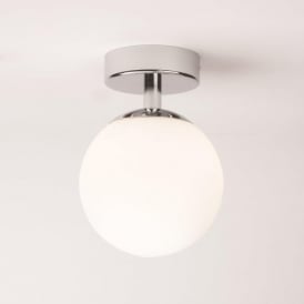DENVER IP44 bathroom ceiling light with opal glass shade