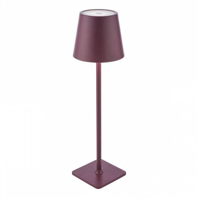 Derrick Rechargeable LED Outdoor Table Lamp in Satin Purple