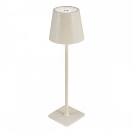 satin taupe outdoor table lamp IP54