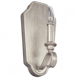 DEWITT traditional single candle style wall sconce in gilded silver finish
