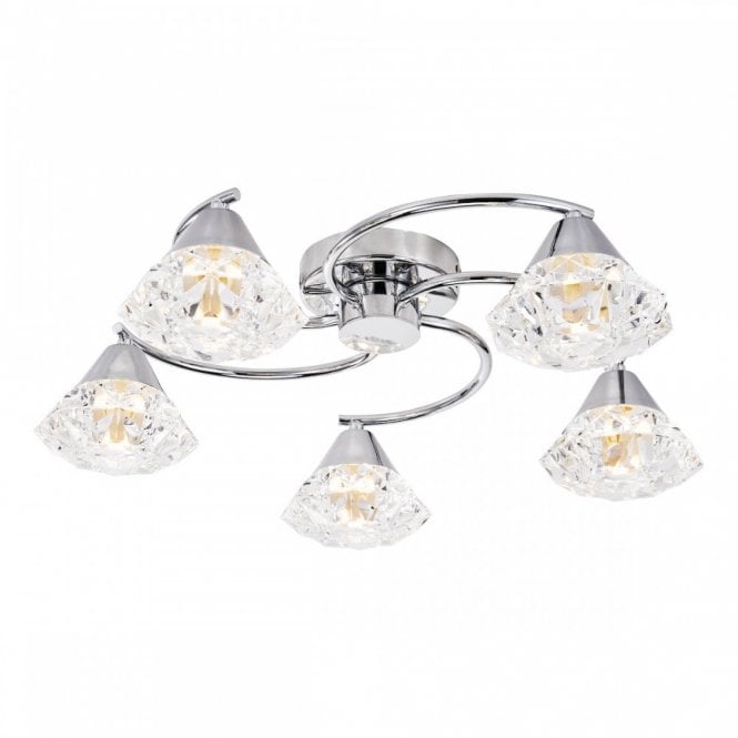 Dilys 5 Light Semi-Flush in Polished Chrome