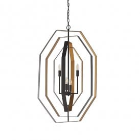 DIVERGENT Extra Large 4 Light Geometric Frame Ceiling Pendant Light