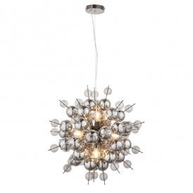 DORADUS Black Chrome Pendant With Tinted Glass Spheres