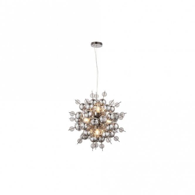 DORADUS Black Chrome Pendant With Tinted Glass Spheres