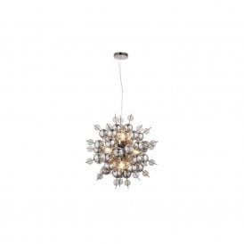 DORADUS Black Chrome Pendant With Tinted Glass Spheres