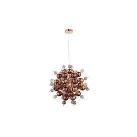 DORADUS Copper Plated Pendant With Tinted Glass Spheres