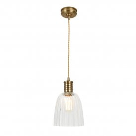 Bare Bulb Lamp Holder Pendant - Aged Brass
