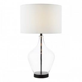 matt black and glass table lamp