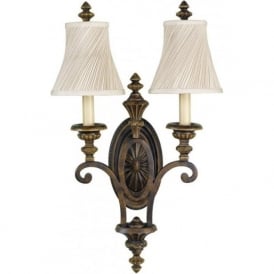 DRAWING ROOM Edwardian period double wall light with shades
