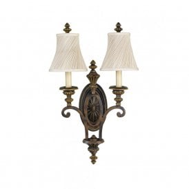 DRAWING ROOM Edwardian period double wall light with shades