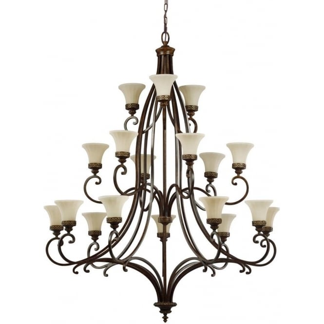 DRAWING ROOM large 3 tier tradtional bronze chandelier with 18 lights